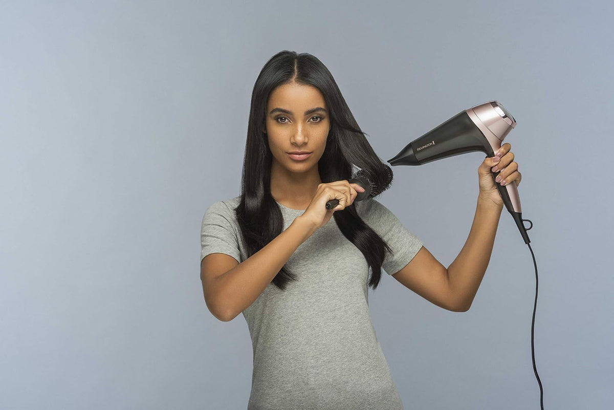 Remington Hair Dryer Curl & Straight Confidence (Incl. 45mm Round Brush, 2200 Watt, 90km/h, Ion Technology For Lint Free Result, Light Weight) Hair Dryer D5707 — image 7