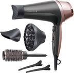 Remington Hair Dryer Curl & Straight Confidence (Incl. 45mm Round Brush, 2200 Watt, 90km/h, Ion Technology For Lint Free Result, Light Weight) Hair Dryer D5707 — image 1