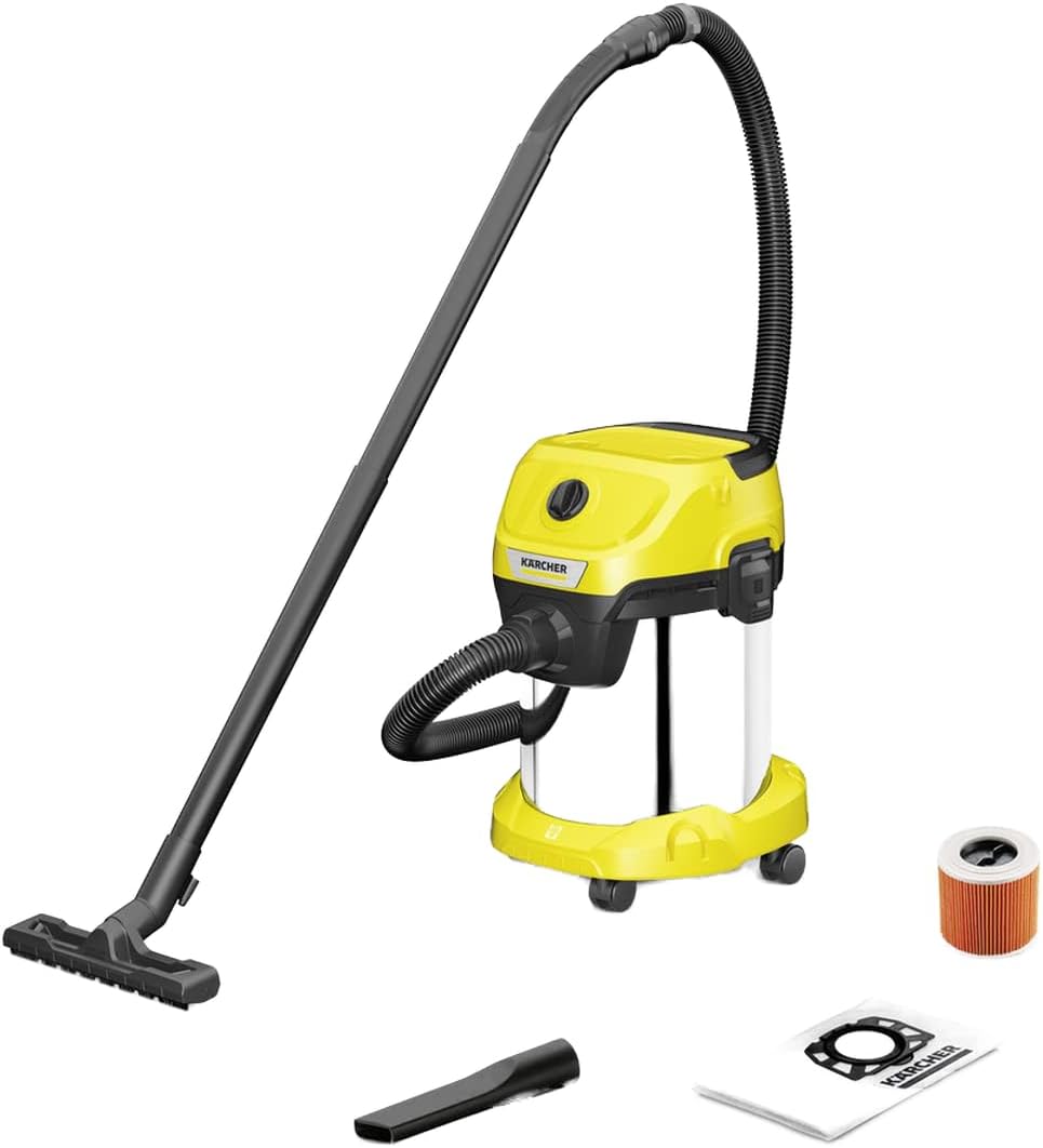Karcher WD3 S V-17/4/20 Wet & Dry Vacuum Cleaner, 17-Liter Container, Multi-Purpose Home Cleaning, Powerful Suction, Versatile Accessories, Yellow — image 1