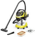Karcher WD 5 S Wet and Dry Vacuum Cleaner with Blower Function, 1100W Power, 25L Stainless Steel Container, Patented Filter Cleaning & 2.2m Hose, for Garage, Workshop & Renovations, Yellow — image 1