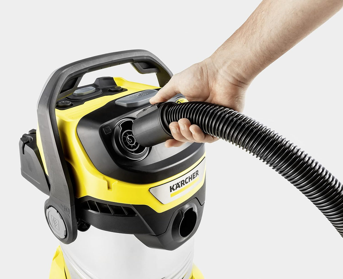 Karcher WD 5 S Wet and Dry Vacuum Cleaner with Blower Function, 1100W Power, 25L Stainless Steel Container, Patented Filter Cleaning & 2.2m Hose, for Garage, Workshop & Renovations, Yellow — image 7