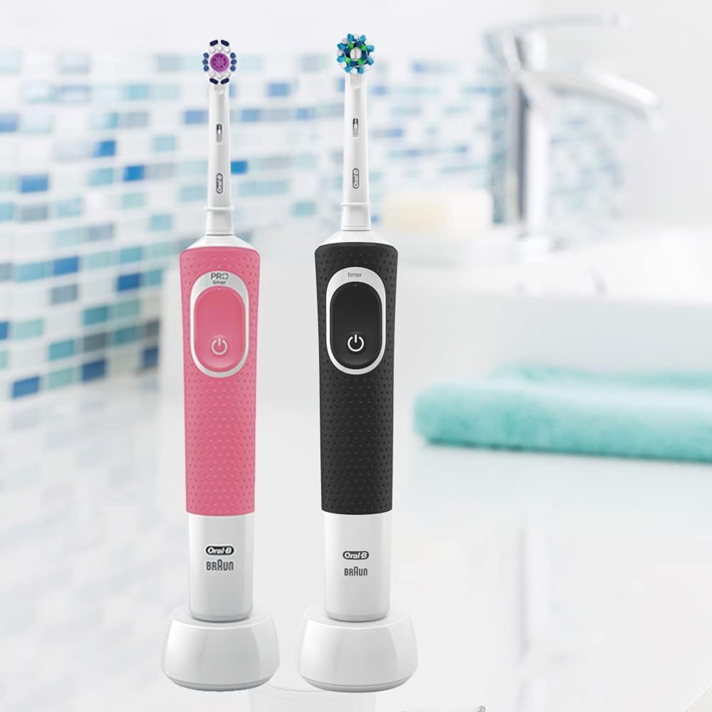Oral-B Vitality D100 Rechargeable Toothbrush Twin Pack, Black and Pink, UAE 3-Pin Plug — image 3