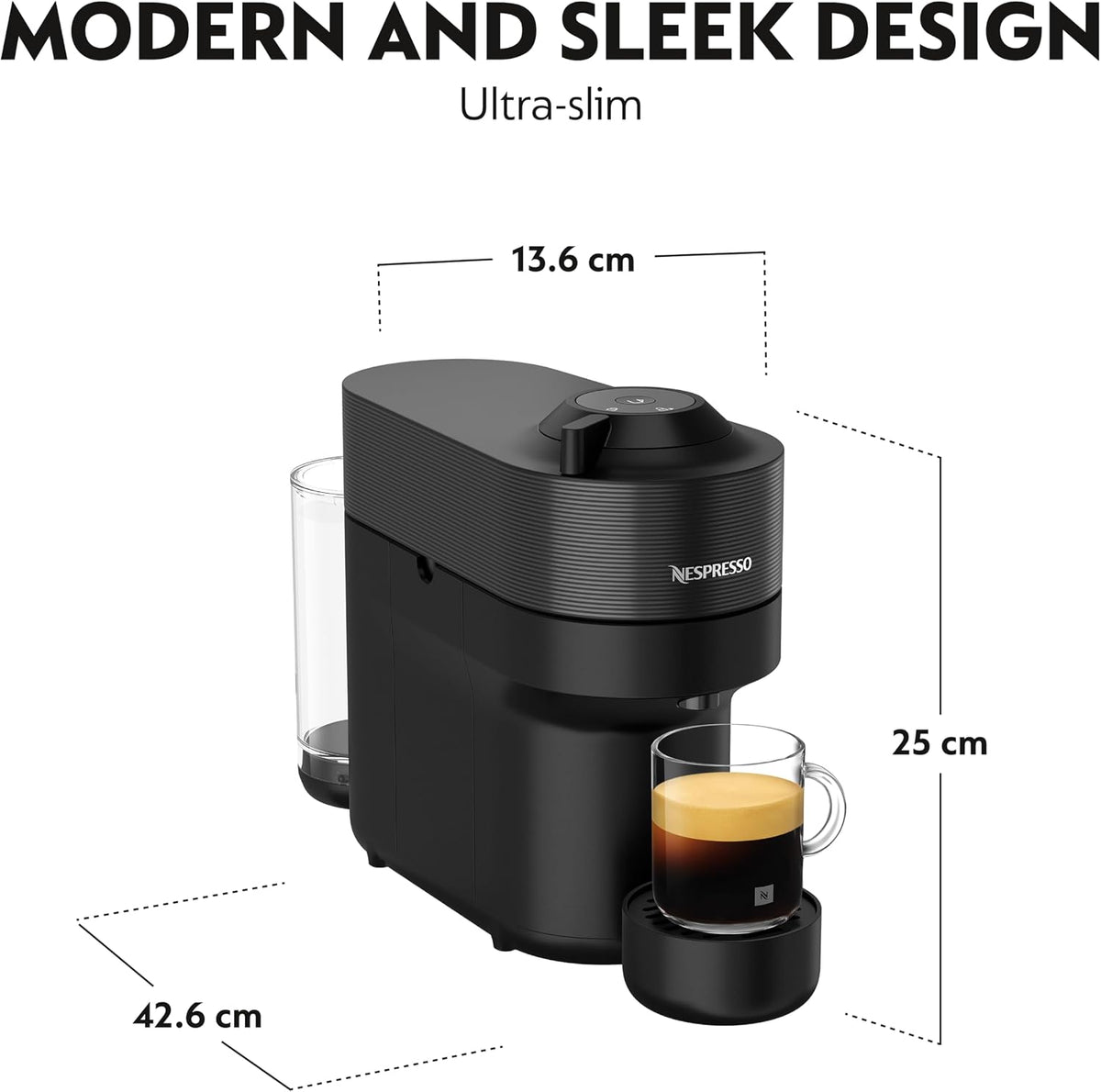 Nespresso Vertuo Pop Coffee Machine by Nespresso - Liquorice Black Design, Smart Brewing Technology, UAE Version — image 5