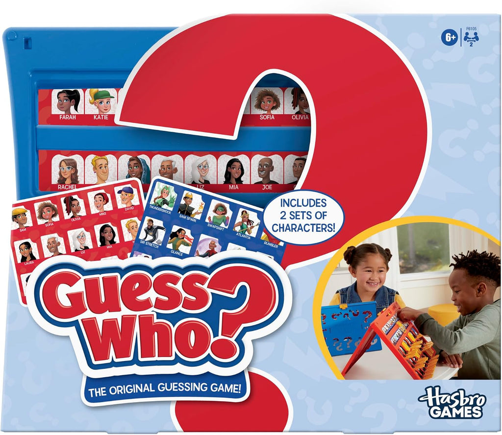 Hasbro Gaming Guess Who? Original Guessing Game, Board Game for Kids Ages 6 and Up For 2 Players, Easy to Load Frame, Double-Sided Character Sheet — image 1