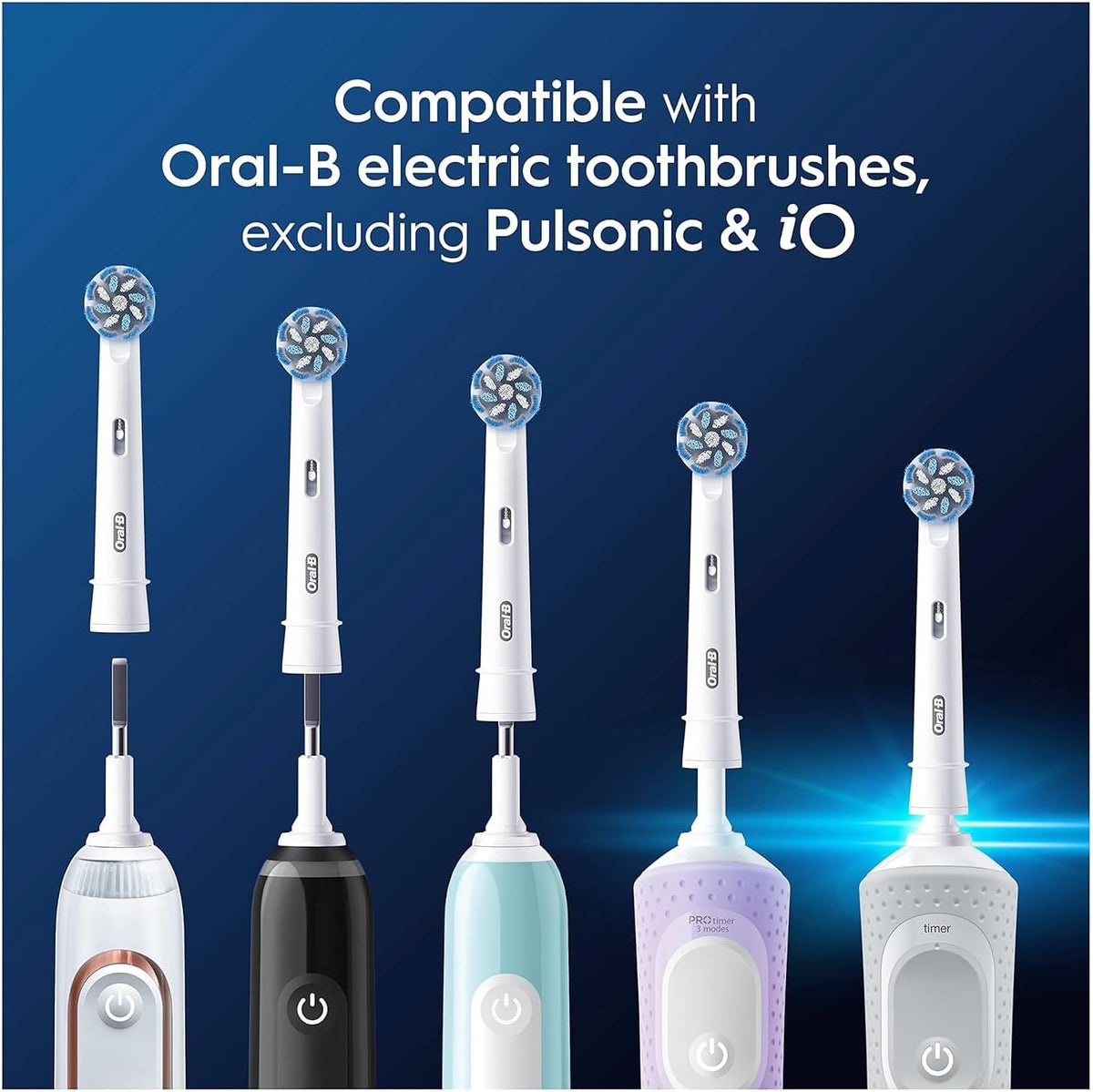Oral-B Pro Sensitive Clean Electric Toothbrush Head, X-Shaped & Extra Soft Bristles for Gentle Brushing & Plaque Removal, Pack of 4 Toothbrush Heads, White — image 6