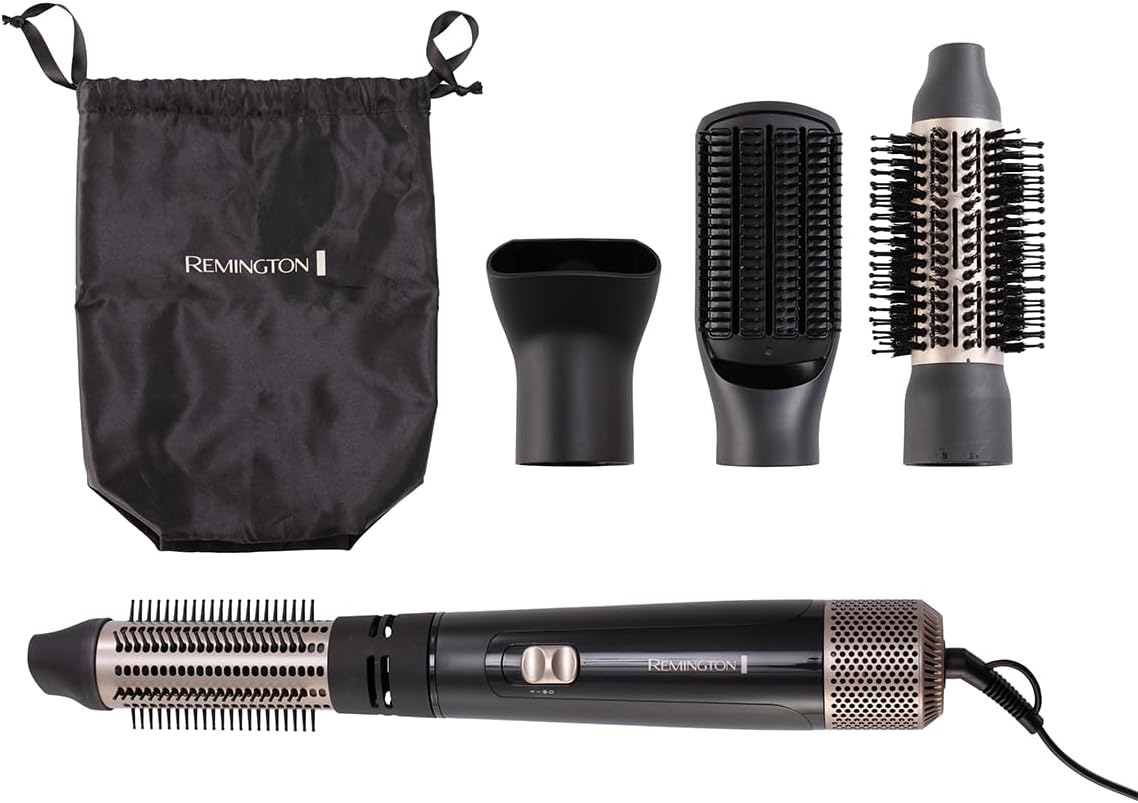 Remington Blow and Dry Caring Air Styler - Hair Dryer, Hot Brush and Hair Curler for Mid to Long Length Hair, 4 Attachments, 1000 Watts, AS7500 - Black — image 7