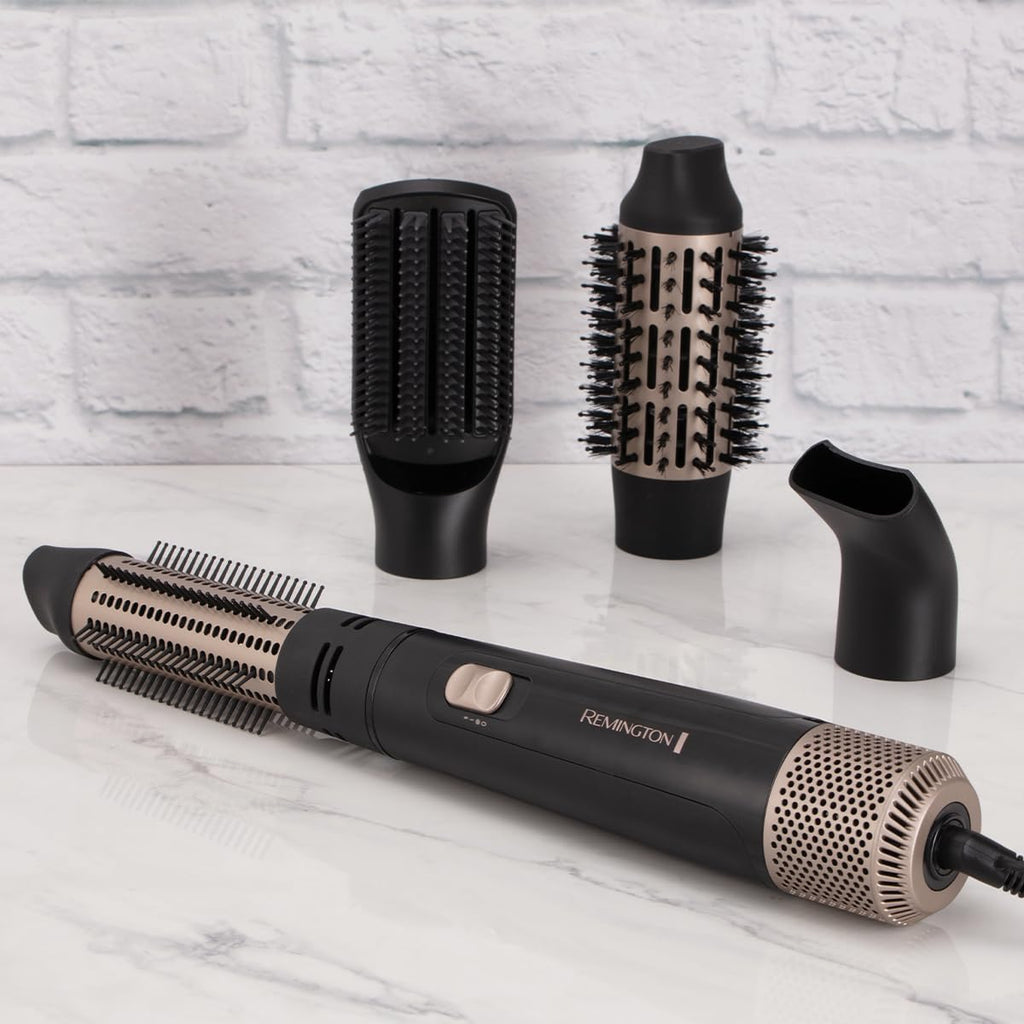 Remington Blow and Dry Caring Air Styler - Hair Dryer, Hot Brush and Hair Curler for Mid to Long Length Hair, 4 Attachments, 1000 Watts, AS7500 - Black — image 2