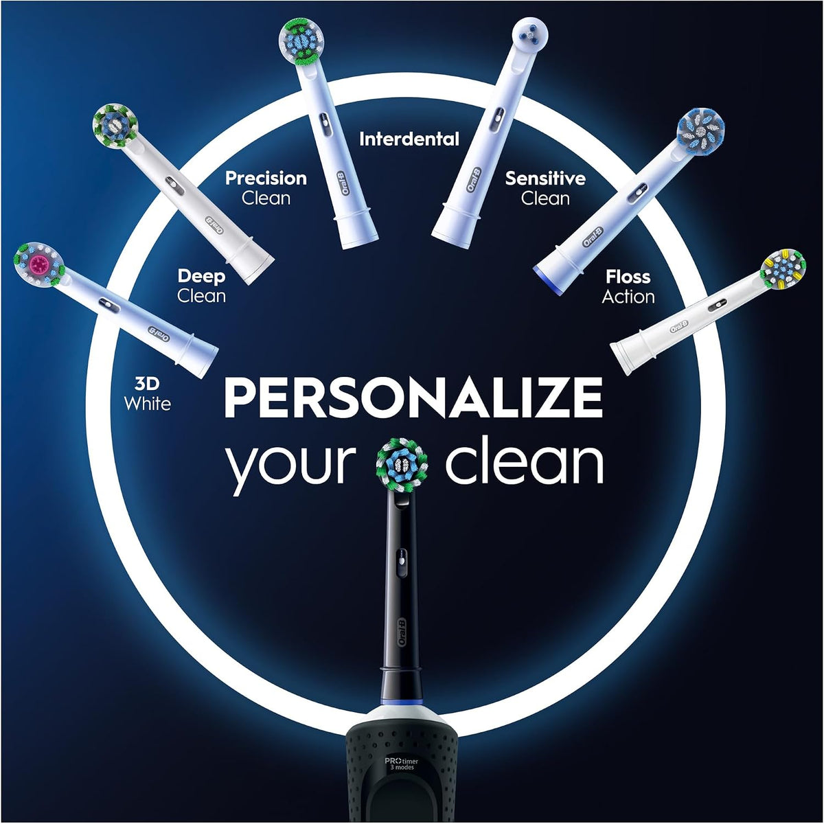 Oral B Vitality 300 Rechargeable Toothbrush with CrossAction Brush Head, 3 Cleaning Modes & 2 Minutes Built-in Timer D103.413.3 Black — image 3