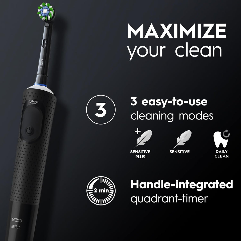 Oral B Vitality 300 Rechargeable Toothbrush with CrossAction Brush Head, 3 Cleaning Modes & 2 Minutes Built-in Timer D103.413.3 Black — image 5