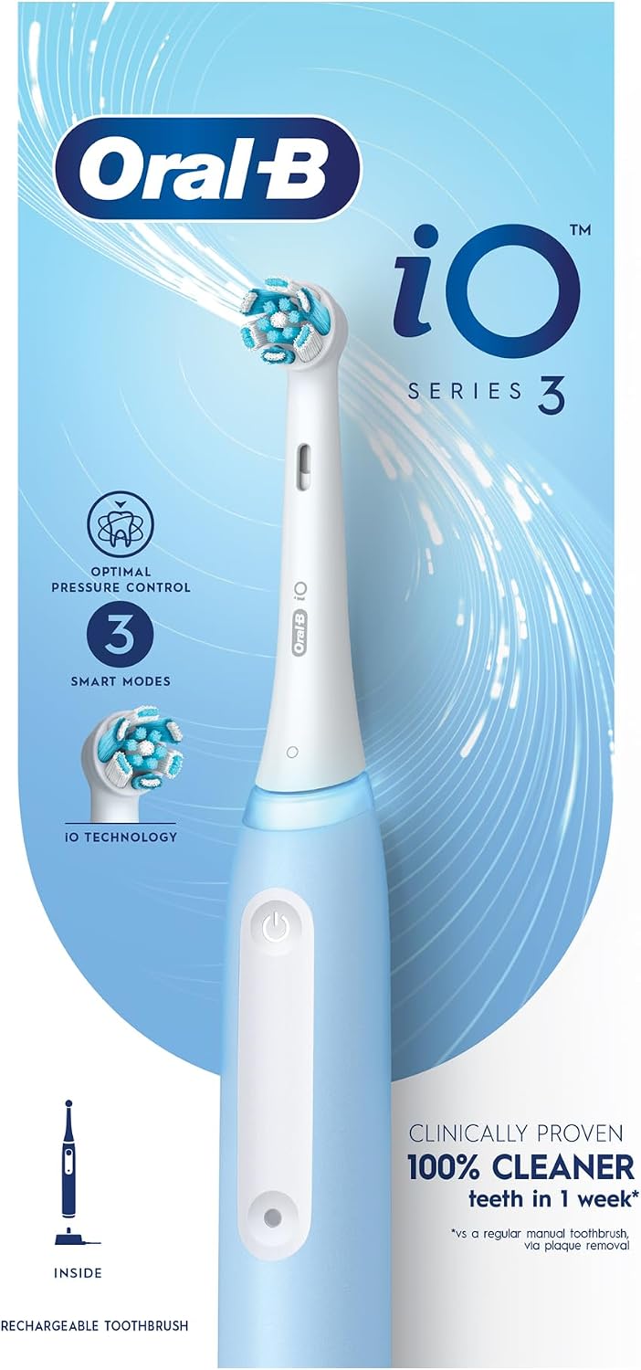 Oral-B iO3 Rechargeable Electric Toothbrush, 3 Cleaning Modes, Pressure Sensor, Blue, iOG3.1A6.0 — image 8
