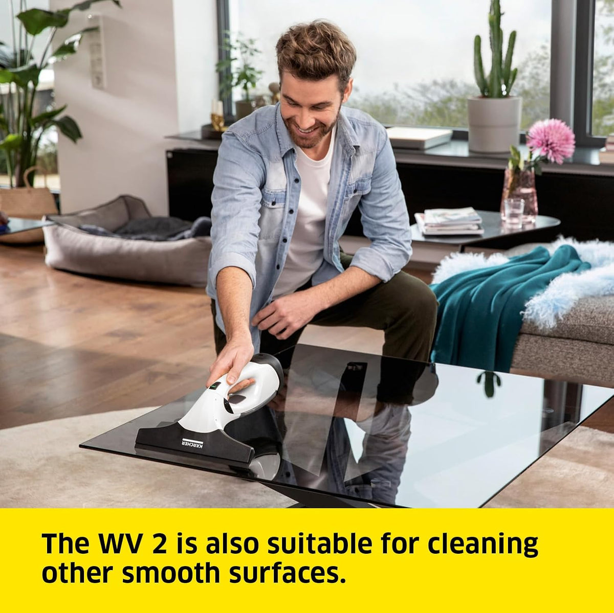 Karcher Window Vac WV 2 Plus, Battery Running Time: 35 min, LED Display for Battery Status, Suction Nozzle: 280 mm, Spray Bottle with Microfibre Cloth, 20 ml Window Cleaner Concentrate — image 3