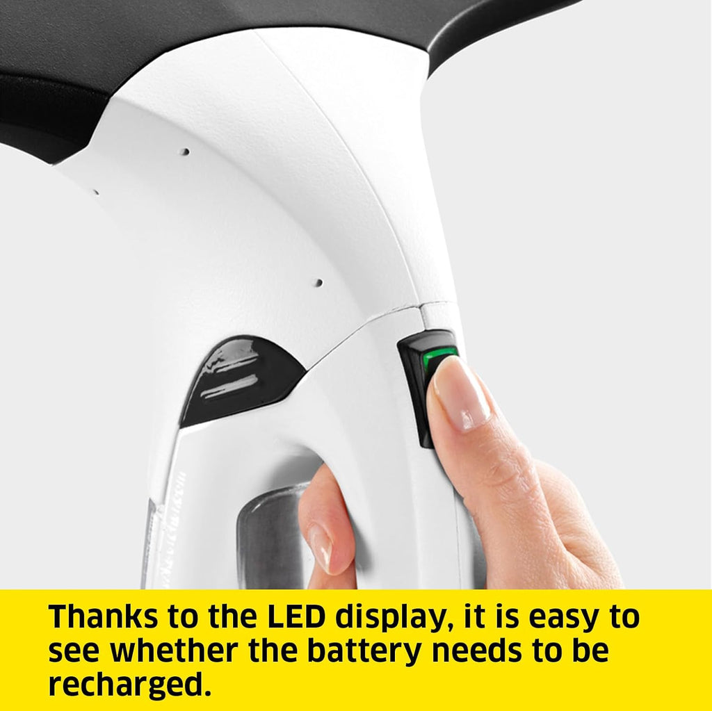 Karcher Window Vac WV 2 Plus, Battery Running Time: 35 min, LED Display for Battery Status, Suction Nozzle: 280 mm, Spray Bottle with Microfibre Cloth, 20 ml Window Cleaner Concentrate — image 6