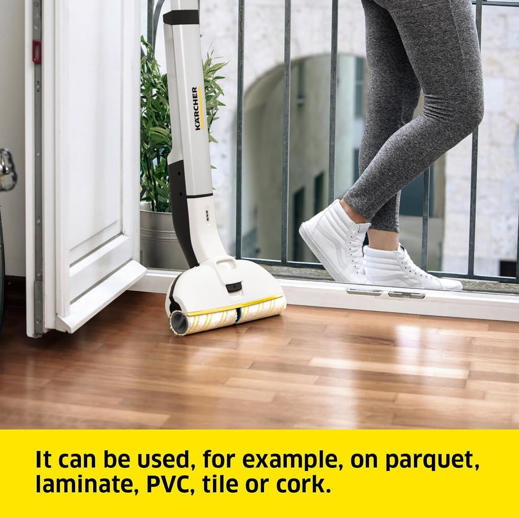 Karcher EWM 2 Electric Wipe Mop, Cordless Floor Cleaner with 2 Rotating Microfibre Rollers, Battery Running Time: approx. 20 min, Area Performance per Battery Charge: approx. 60 m² — image 3