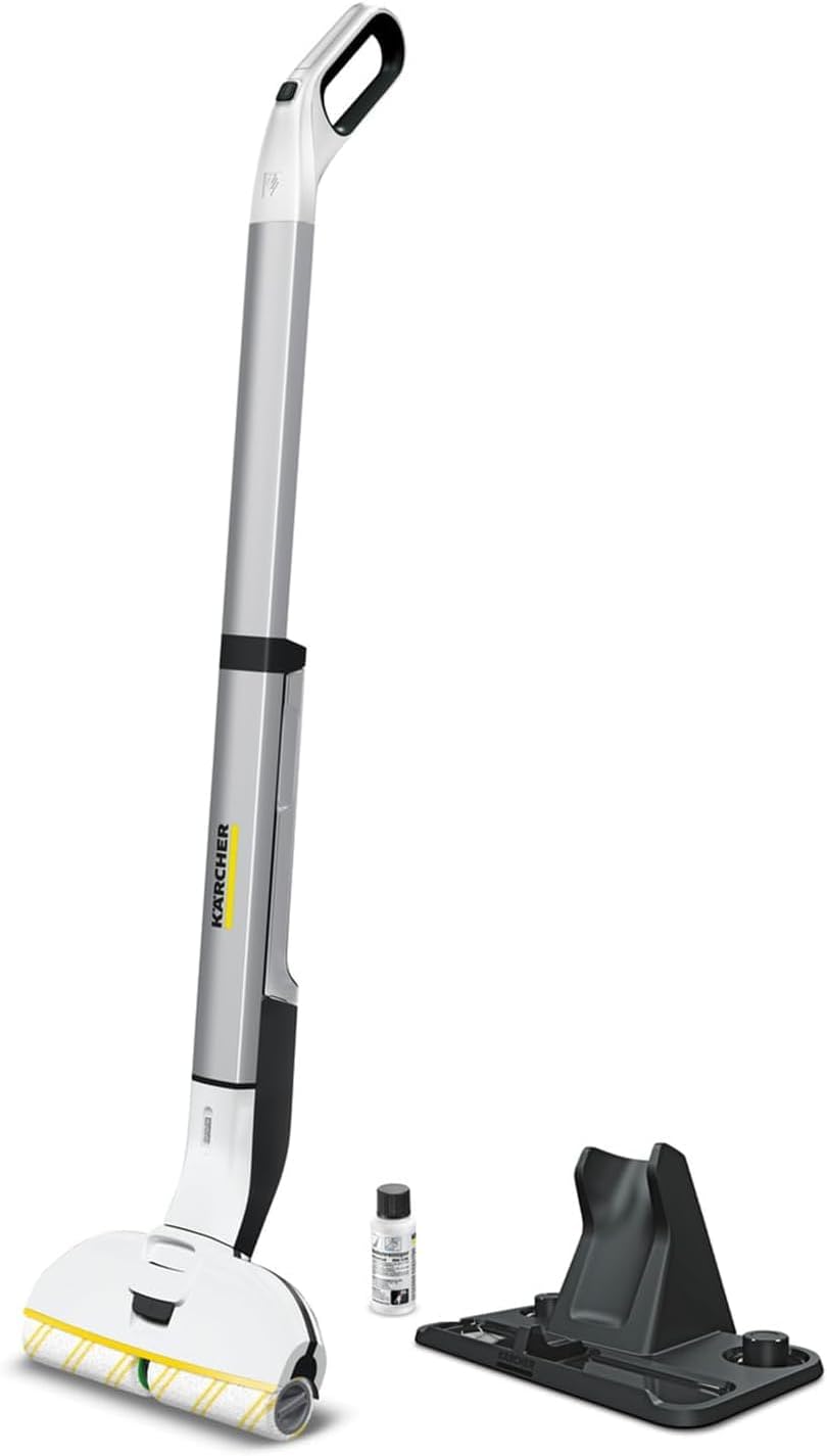 Karcher EWM 2 Electric Wipe Mop, Cordless Floor Cleaner with 2 Rotating Microfibre Rollers, Battery Running Time: approx. 20 min, Area Performance per Battery Charge: approx. 60 m² — image 1