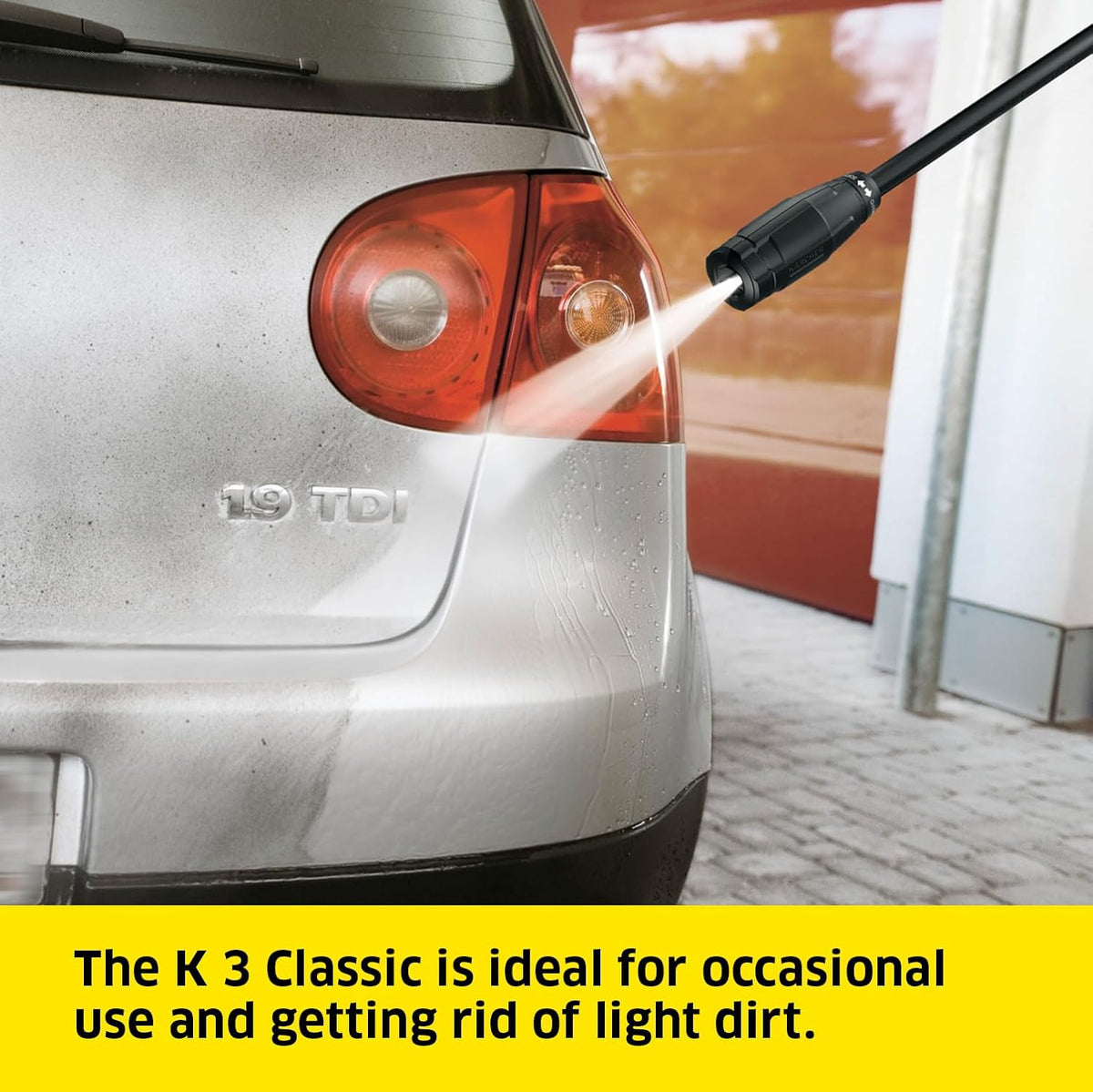 Karcher K 3 Classic Pressure Washer, Pressure: max. 120 bar, Flow Rate: 380 l/h, Area Coverage: 25 m²/h, Water Filter, Weight: 4.2 kg, high-Pressure Hose and Gun, Dirt Blaster, Spray Lance — image 2