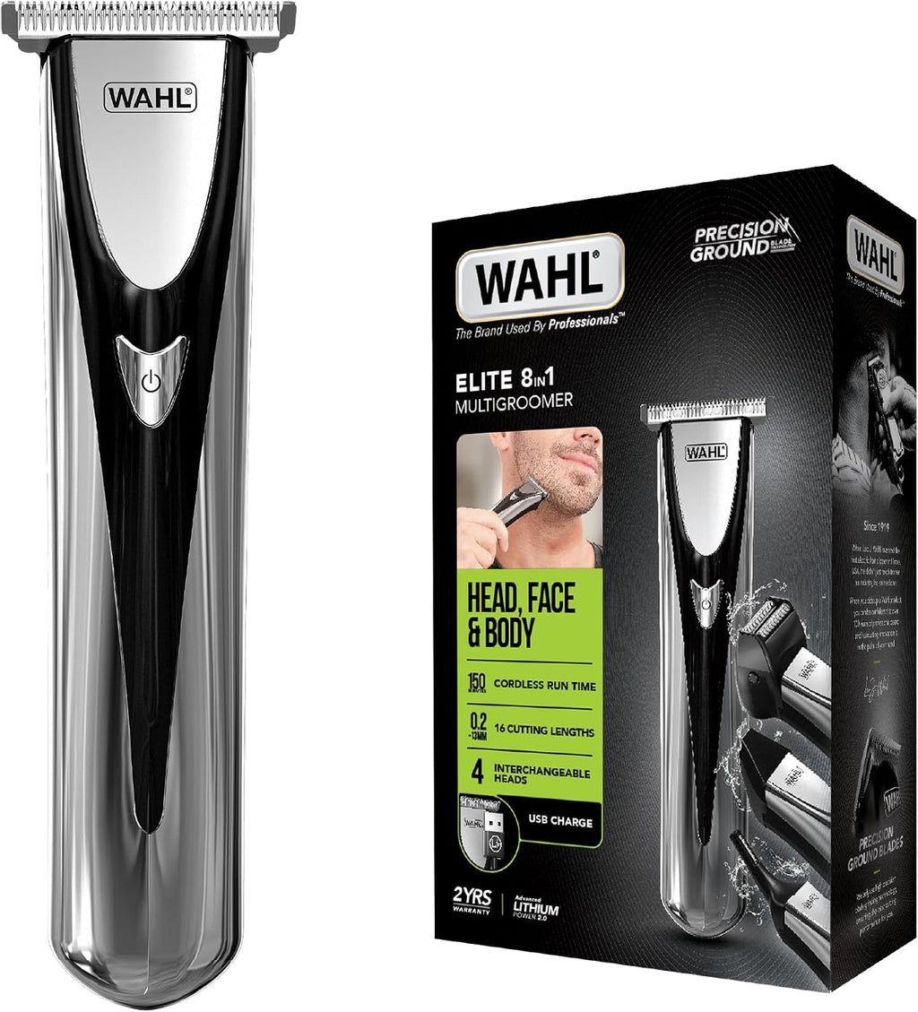 WAHL Elite 8in1 Multigroomer, Full Body Trimming, Washable Blade Heads, Nose Trimming, Ear Hair Removal, Long Life Battery, Perfect for Him - 3026318 — image 1