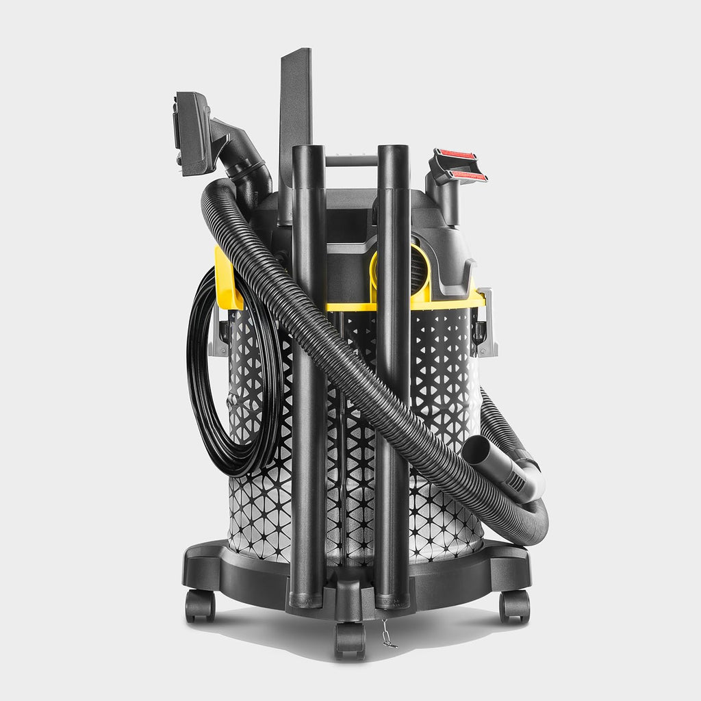 Karcher DVAC 2200 Drum Vacuum Cleaner with Blower Function, 2200W Powerful Suction, 22L Bagless Dust Container, 10m Operating Radius, for Carpets, Hard Floors & Home Cleaning, Black/Yellow — image 6