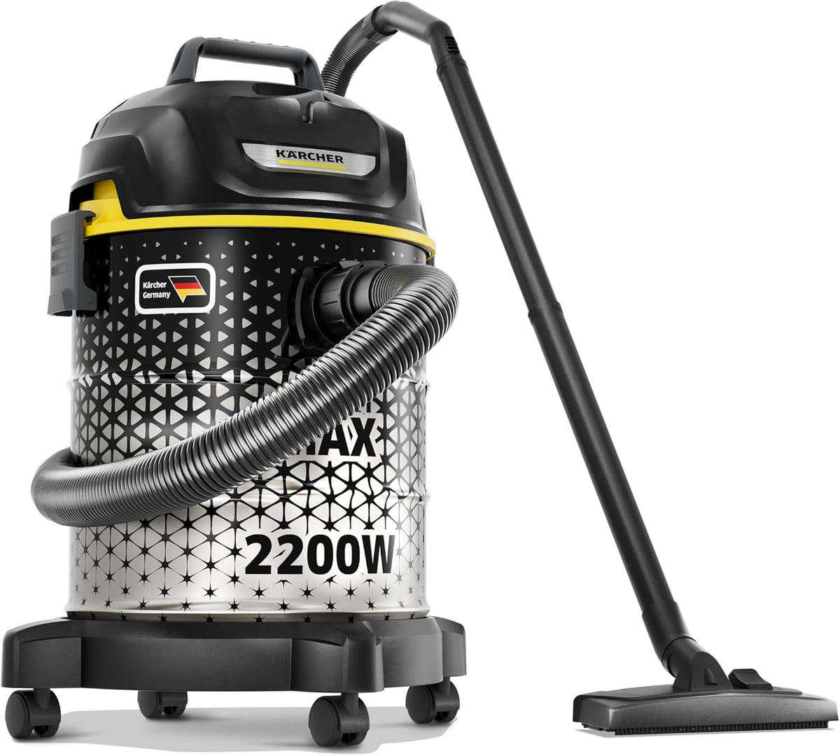 Karcher DVAC 2200 Drum Vacuum Cleaner with Blower Function, 2200W Powerful Suction, 22L Bagless Dust Container, 10m Operating Radius, for Carpets, Hard Floors & Home Cleaning, Black/Yellow — image 2