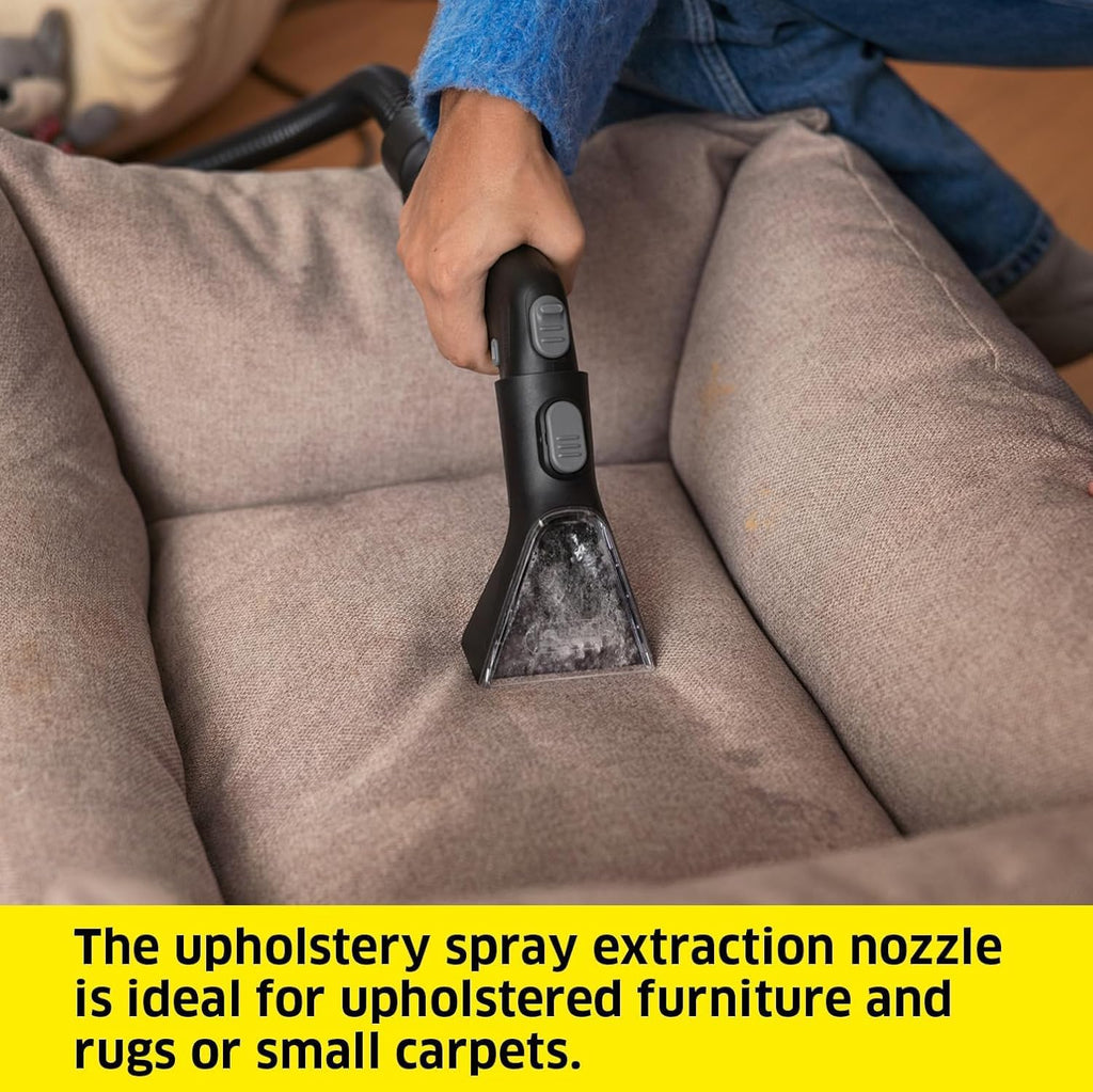 Karcher SE 3 Compact Home Spot Cleaner, 500W Portable Carpet & Upholstery Cleaner, 1.7L Fresh Water Tank, Self-Cleaning Flush Function, for Sofas, Car Interiors & Pet Stains, White — image 2