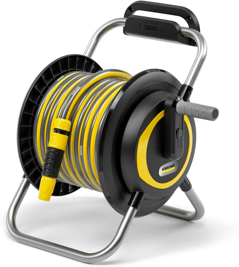 Karcher HR 3.20 Hose Reel Set: 20m PrimoFlex Hose, Wall-Mount & Mobile 2-in-1 Design, Includes Nozzle, Tap Adaptor & 4 Connectors, UV-Proof — image 1