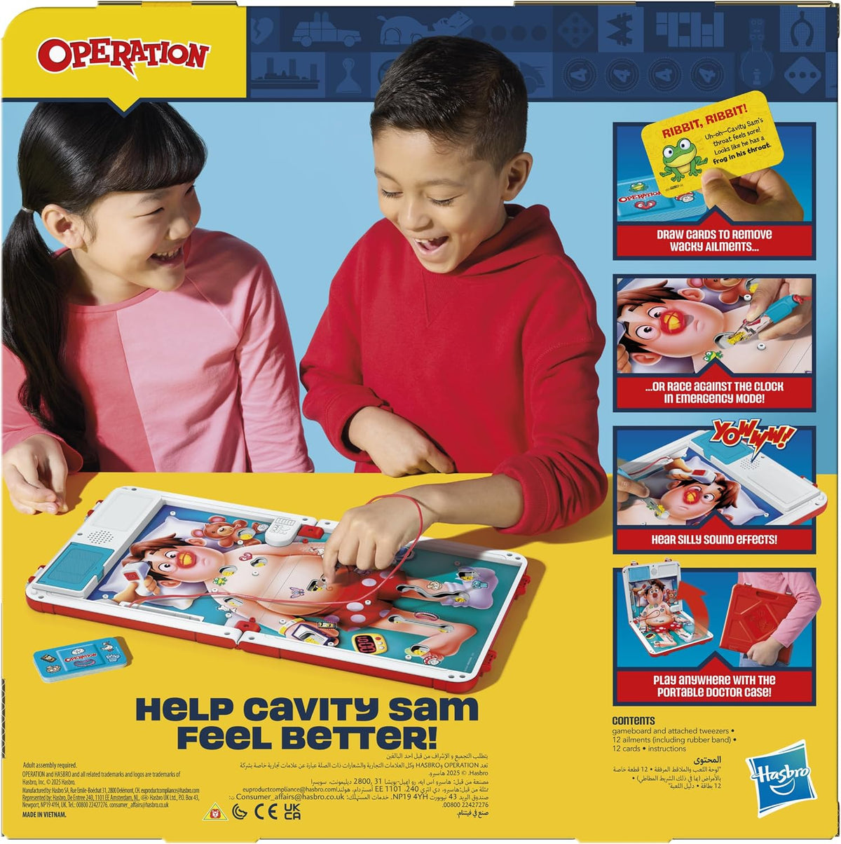 Hasbro Gaming Operation Electronic Board Game with All-in-One Carrying Case | 2 Ways to Play | Ages 6+ | 1+ Players | 10 Mins. | Fun Kids Games — image 5