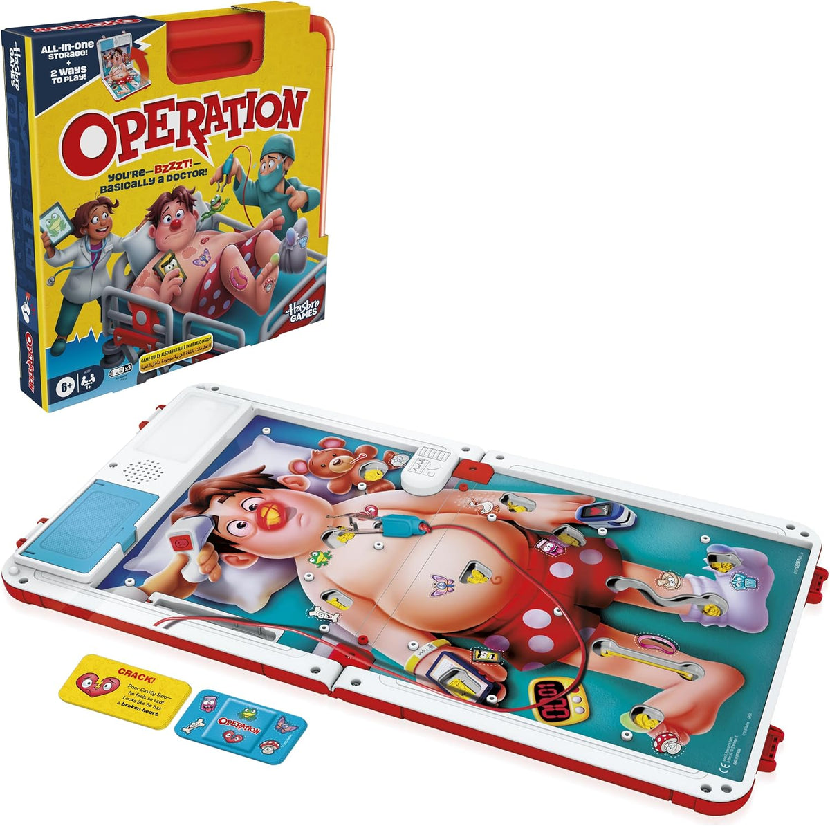 Hasbro Gaming Operation Electronic Board Game with All-in-One Carrying Case | 2 Ways to Play | Ages 6+ | 1+ Players | 10 Mins. | Fun Kids Games — image 1