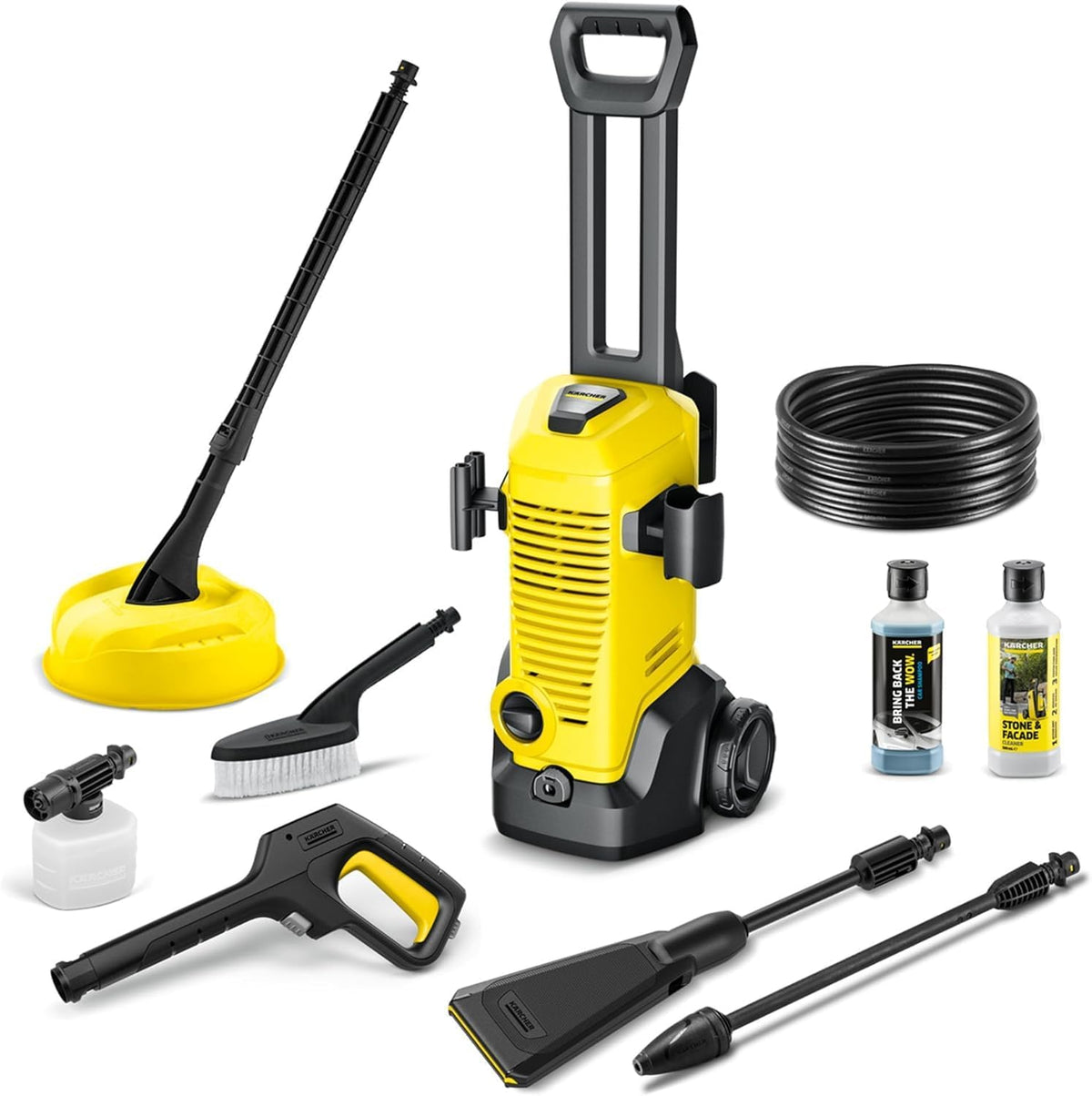 Karcher K 3 Eco Booster Car & Home Pressure Washer, 120 Bar, 1600W – Full Cleaning Kit with T 1 Surface Cleaner, Foam Jet, Wash Brush & 500ml Car Shampoo – 50% More Cleaning Power — image 1