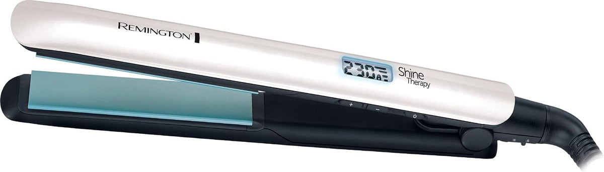 Remington Shine Therapy Hair Straightener - Ceramic Coating with Microactive Ingredients for Enhanced Shine - Moroccan Argan Oil and Vitamin E, LCD Display, 150-230°C, S8500 — image 9