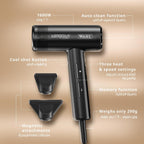 Wahl Vanquish Compact 1600W Hair Dryer with 2 Magnetic Nozzles, Black, 4322-0370 — image 3