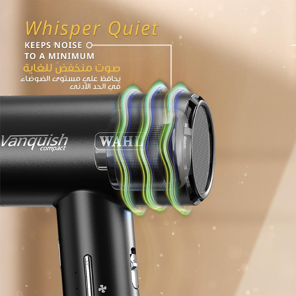 Wahl Vanquish Compact 1600W Hair Dryer with 2 Magnetic Nozzles, Black, 4322-0370 — image 6