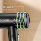 Wahl Vanquish Compact 1600W Hair Dryer with 2 Magnetic Nozzles, Black, 4322-0370 — image 6